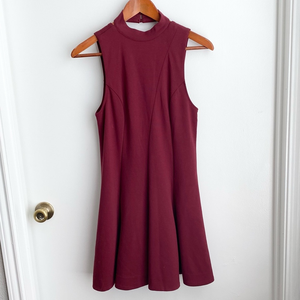 FREE PEOPLE Burgundy Halter Dress